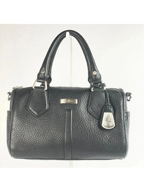COLE HAAN Satchel Crossbody Bag Color Black Silver Tone Hardware Removable strap